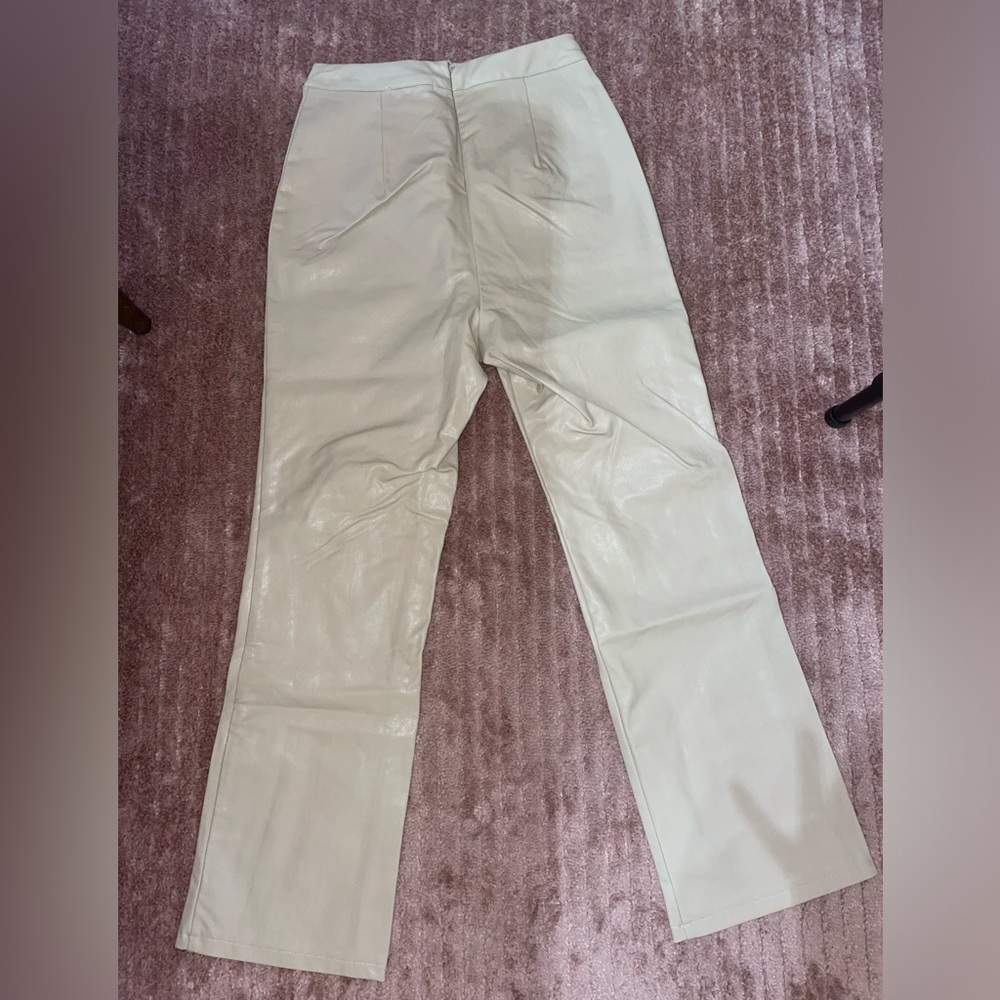Altar'd State Cream Faux Leather Pants